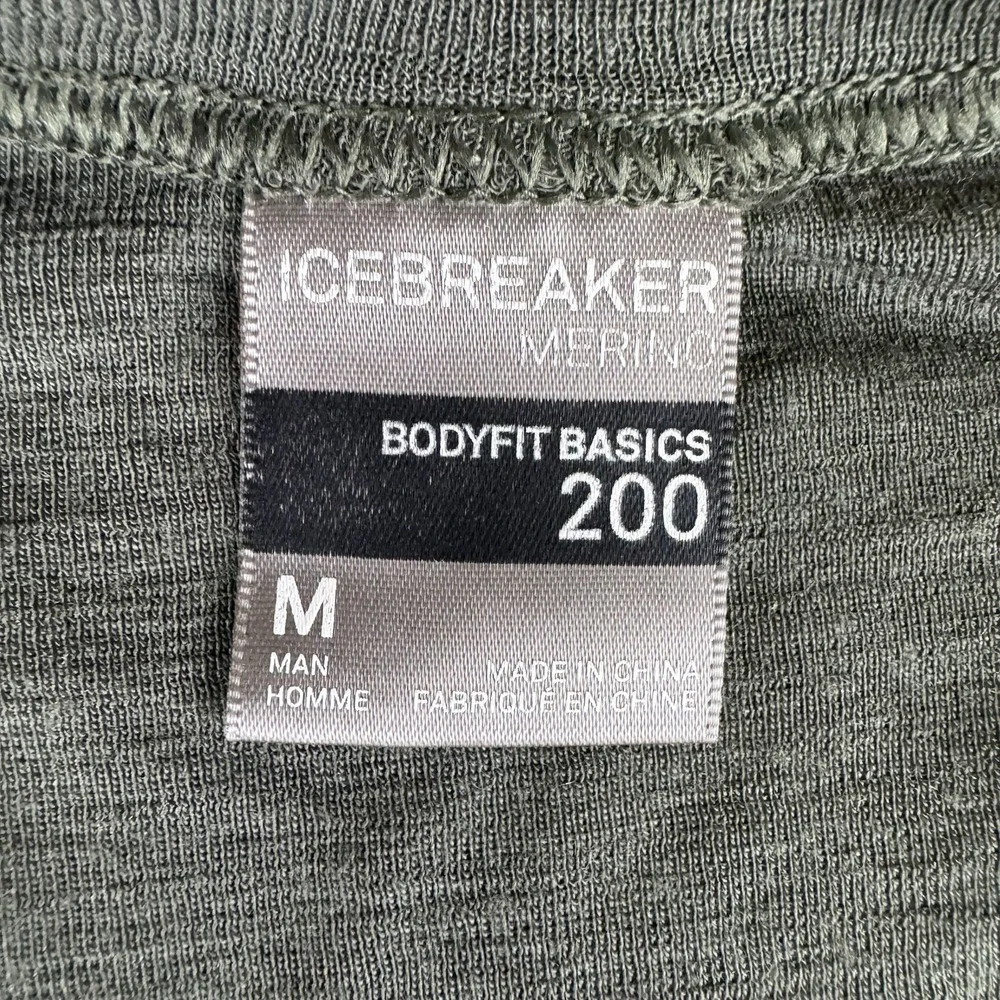 Icebreaker Shirt Mens M Green Bodyfit 200 Merino Wool Fitted Base Layer READ